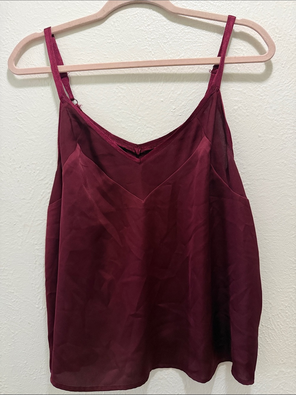 a new day Burgundy Satin V-Neck Camisole Top